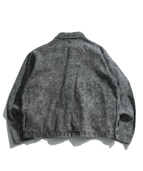 セール】vintage like hard wash denim work jacket/ヴィンテージ