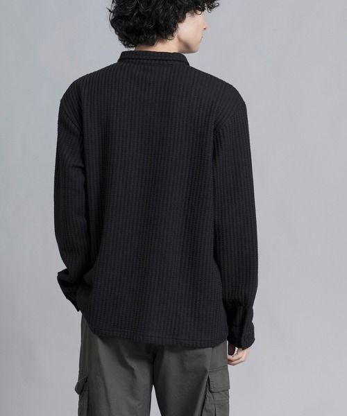 aimoha(アイモハ)の「aimoha men Textured Comfort Polo Sweater(スウェット・メンズ・ブラック/オフホワイト/ダークグレー・MEDIUM/LARGE/X-LARGE/XX-LARGE/XXX-LARGE)」の7枚目の写真