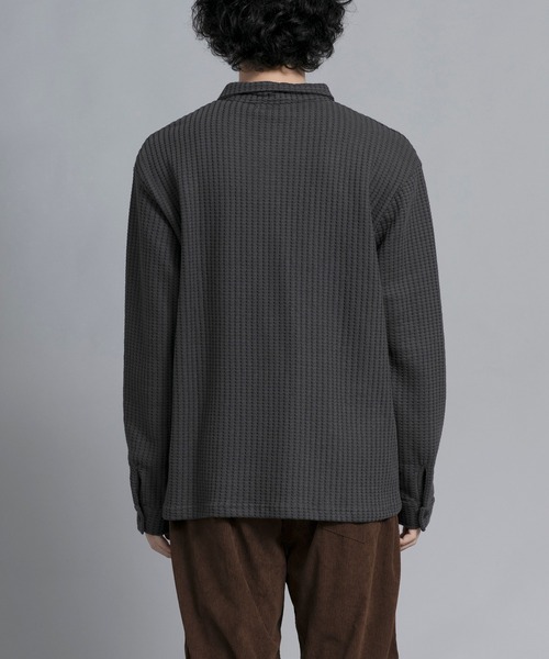aimoha(アイモハ)の「aimoha men Textured Comfort Polo Sweater(スウェット・メンズ・ブラック/オフホワイト/ダークグレー・MEDIUM/LARGE/X-LARGE/XX-LARGE/XXX-LARGE)」の8枚目の写真