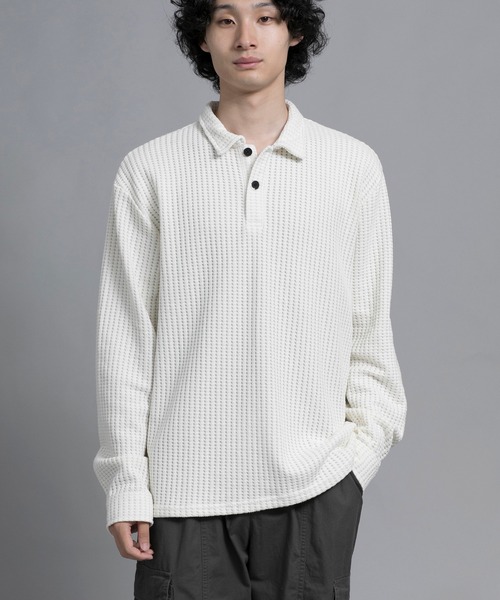 aimoha(アイモハ)の「aimoha men Textured Comfort Polo Sweater(スウェット・メンズ・ブラック/オフホワイト/ダークグレー・MEDIUM/LARGE/X-LARGE/XX-LARGE/XXX-LARGE)」の15枚目の写真