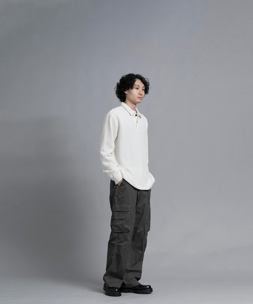 aimoha(アイモハ)の「aimoha men Textured Comfort Polo Sweater(スウェット・メンズ・ブラック/オフホワイト/ダークグレー・MEDIUM/LARGE/X-LARGE/XX-LARGE/XXX-LARGE)」の17枚目の写真