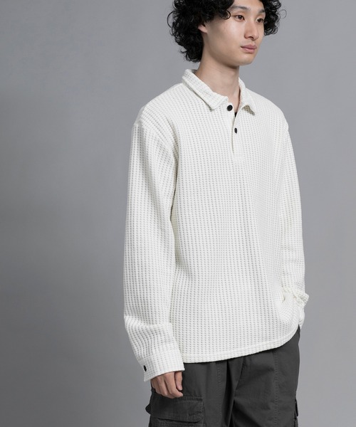 aimoha(アイモハ)の「aimoha men Textured Comfort Polo Sweater(スウェット・メンズ・ブラック/オフホワイト/ダークグレー・MEDIUM/LARGE/X-LARGE/XX-LARGE/XXX-LARGE)」の20枚目の写真