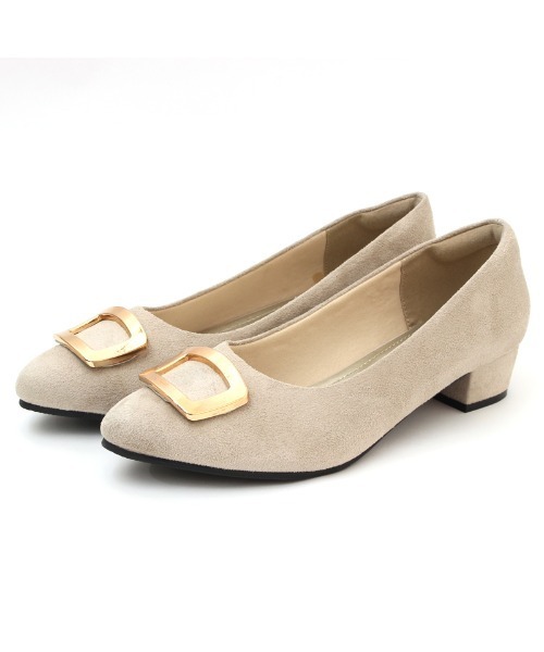 ALETTA（アレッタ）の「ALETTA-ｱﾚｯﾀ- 究極のプレーンパンプス -バックルモチーフ-（パンプス・レディース・ダークブラック/アッシュグレー/ライトグレー/ベージュ/ブラック/グレー・22.5cm/23.0cm/23.5cm/24.0cm/24.5cm/25.0cm）」の3枚目の写真