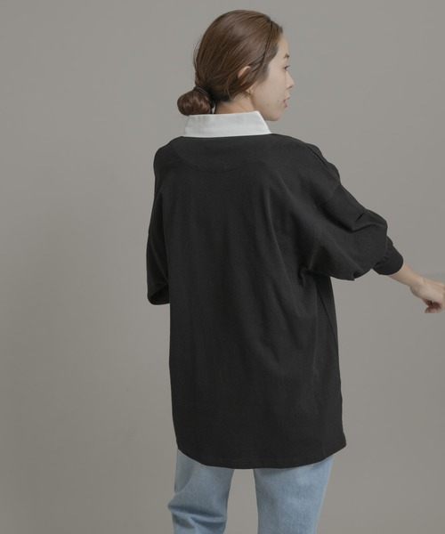 URBAN RESEARCH Sonny Label（アーバンリサーチサニーレーベル）の「TRIPLE CROWN　ラグビーポロシャツ（ポロシャツ・レディース・ナチュラル/ベージュ系その他/ブラック・MEDIUM）」の5枚目の写真