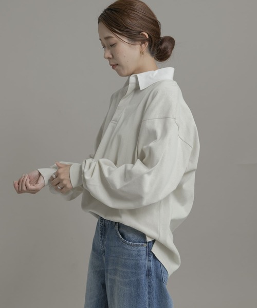 URBAN RESEARCH Sonny Label（アーバンリサーチサニーレーベル）の「TRIPLE CROWN　ラグビーポロシャツ（ポロシャツ・レディース・ナチュラル/ベージュ系その他/ブラック・MEDIUM）」の12枚目の写真