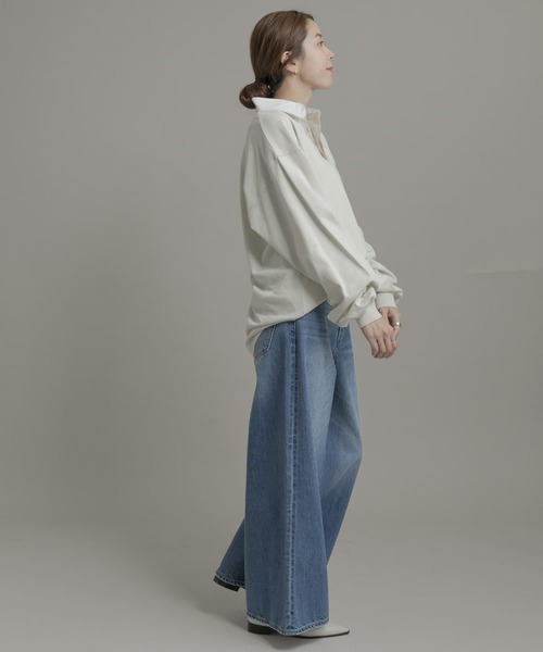 URBAN RESEARCH Sonny Label（アーバンリサーチサニーレーベル）の「TRIPLE CROWN　ラグビーポロシャツ（ポロシャツ・レディース・ナチュラル/ベージュ系その他/ブラック・MEDIUM）」の15枚目の写真