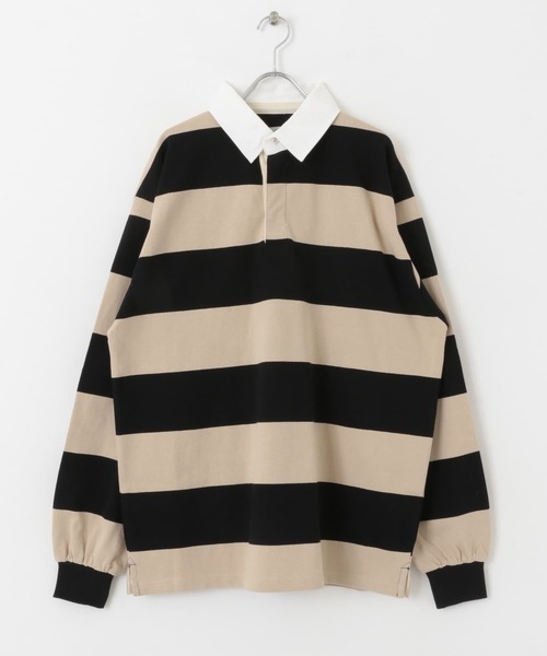 URBAN RESEARCH Sonny Label（アーバンリサーチサニーレーベル）の「TRIPLE CROWN　ラグビーポロシャツ（ポロシャツ・レディース・ナチュラル/ベージュ系その他/ブラック・MEDIUM）」の18枚目の写真