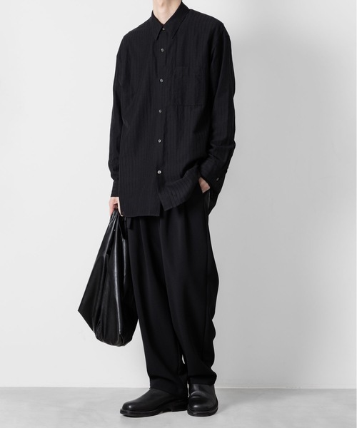 ATTACHMENT（アタッチメント）の「ストライプ レノクロス L/S シャツ / STRIPE LENO CLOTH L/S SHIRT（シャツ/ブラウス・メンズ・ブラック/ホワイト/グレー・3/2/1）」の12枚目の写真