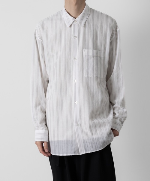 【未使用級】 TTT MSW KIMONO STRIPE SHIRT ストライプ セール】ストライプ レノクロス L/S シャツ / STRIPE LENO CLOTH