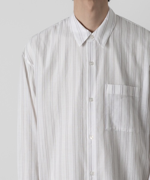 セール】ストライプ レノクロス L/S シャツ / STRIPE LENO CLOTH