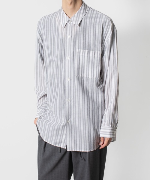 ストライプ レノクロス L/S シャツ / STRIPE LENO CLOTH L/S SHIRT