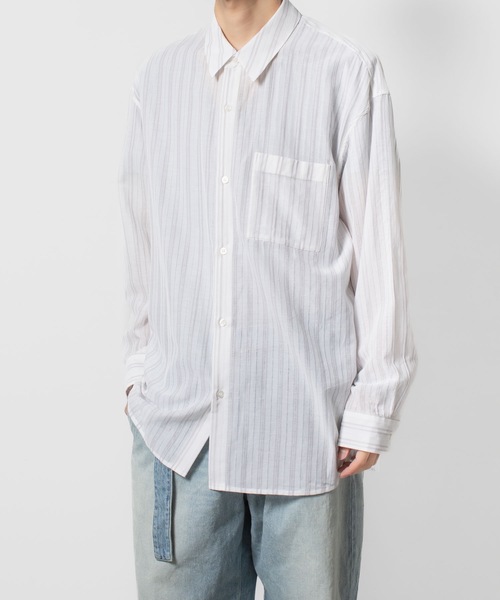 ATTACHMENT（アタッチメント）の「ストライプ レノクロス L/S シャツ / STRIPE LENO CLOTH L/S SHIRT（シャツ/ブラウス・メンズ・ブラック/ホワイト/グレー・3/2/1）」の18枚目の写真