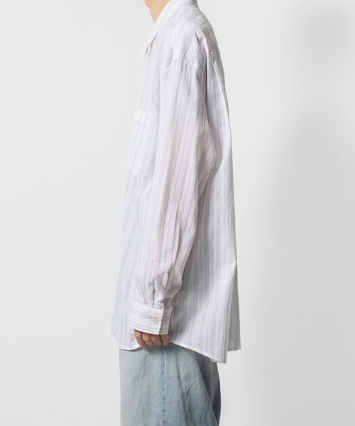 ATTACHMENT（アタッチメント）の「ストライプ レノクロス L/S シャツ / STRIPE LENO CLOTH L/S SHIRT（シャツ/ブラウス・メンズ・ブラック/ホワイト/グレー・3/2/1）」の19枚目の写真