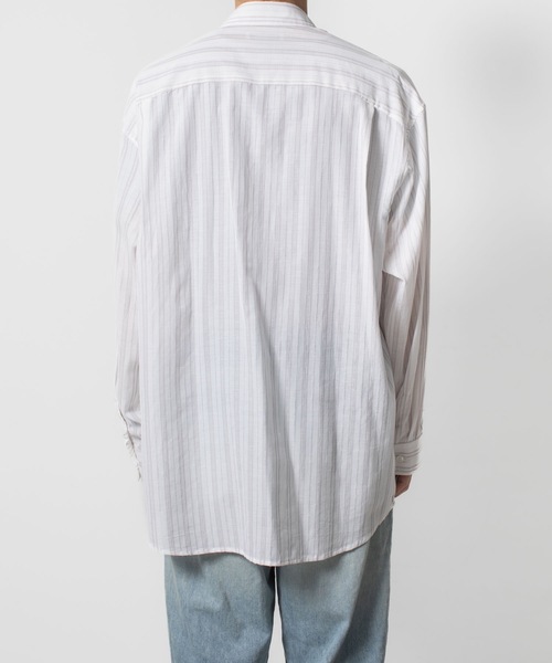 ATTACHMENT（アタッチメント）の「ストライプ レノクロス L/S シャツ / STRIPE LENO CLOTH L/S SHIRT（シャツ/ブラウス・メンズ・ブラック/ホワイト/グレー・3/2/1）」の20枚目の写真