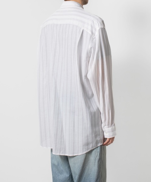 ATTACHMENT（アタッチメント）の「ストライプ レノクロス L/S シャツ / STRIPE LENO CLOTH L/S SHIRT（シャツ/ブラウス・メンズ・ブラック/ホワイト/グレー・3/2/1）」の21枚目の写真