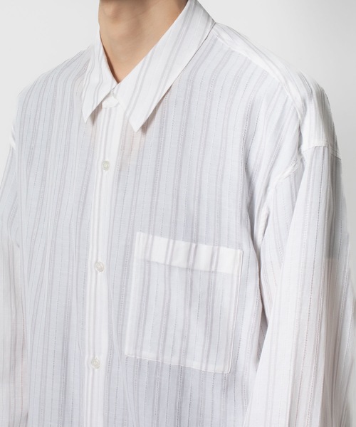 ATTACHMENT（アタッチメント）の「ストライプ レノクロス L/S シャツ / STRIPE LENO CLOTH L/S SHIRT（シャツ/ブラウス・メンズ・ブラック/ホワイト/グレー・3/2/1）」の22枚目の写真