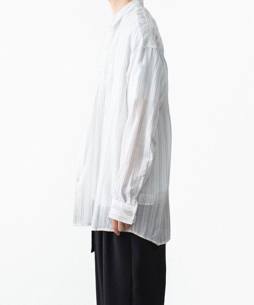 ATTACHMENT（アタッチメント）の「ストライプ レノクロス L/S シャツ / STRIPE LENO CLOTH L/S SHIRT（シャツ/ブラウス・メンズ・ブラック/ホワイト/グレー・3/2/1）」の13枚目の写真