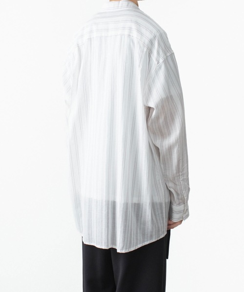 ATTACHMENT（アタッチメント）の「ストライプ レノクロス L/S シャツ / STRIPE LENO CLOTH L/S SHIRT（シャツ/ブラウス・メンズ・ブラック/ホワイト/グレー・3/2/1）」の14枚目の写真