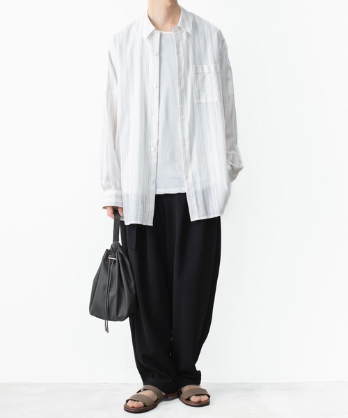 ATTACHMENT（アタッチメント）の「ストライプ レノクロス L/S シャツ / STRIPE LENO CLOTH L/S SHIRT（シャツ/ブラウス・メンズ・ブラック/ホワイト/グレー・3/2/1）」の17枚目の写真