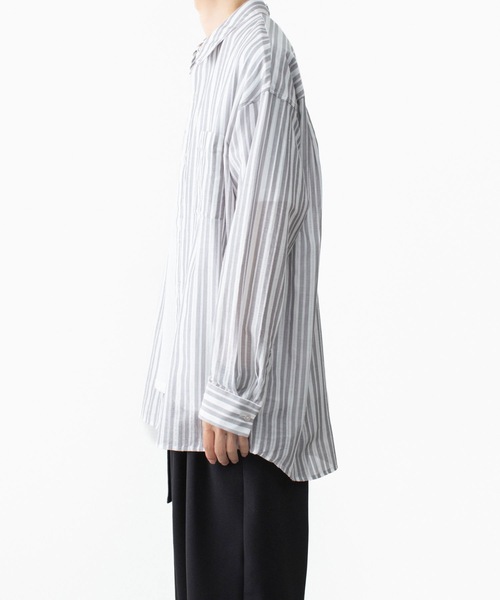 ATTACHMENT（アタッチメント）の「ストライプ レノクロス L/S シャツ / STRIPE LENO CLOTH L/S SHIRT（シャツ/ブラウス・メンズ・ブラック/ホワイト/グレー・3/2/1）」の22枚目の写真