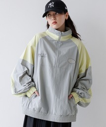 RAGEBLUE | ルーズシルエット/配色ナイロンハーフジップ(スウェット)