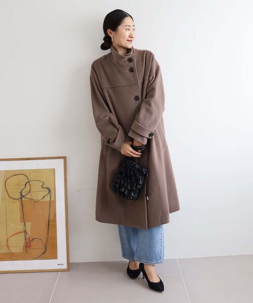 le.coeur blanc（ルクールブラン）の「PUフリルギャザーミニショルダー（ショルダーバッグ・レディース・ブラック/ベージュ・FREE）」の8枚目の写真