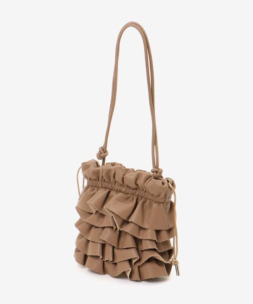 le.coeur blanc（ルクールブラン）の「PUフリルギャザーミニショルダー（ショルダーバッグ・レディース・ブラック/ベージュ・FREE）」の9枚目の写真