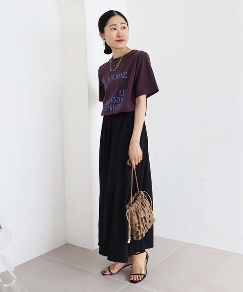 le.coeur blanc（ルクールブラン）の「PUフリルギャザーミニショルダー（ショルダーバッグ・レディース・ブラック/ベージュ・FREE）」の13枚目の写真