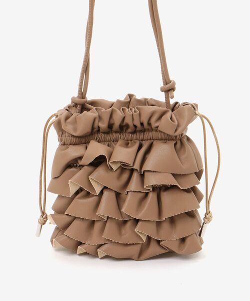 le.coeur blanc（ルクールブラン）の「PUフリルギャザーミニショルダー（ショルダーバッグ・レディース・ブラック/ベージュ・FREE）」の15枚目の写真