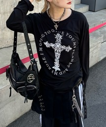 XU（エックスユー）の「【Never mind the XU】cross print longsleeve tee / 【ネバーマインド ザ エックスユー】クロスプリント長袖Tシャツ（Tシャツ/カットソー）」