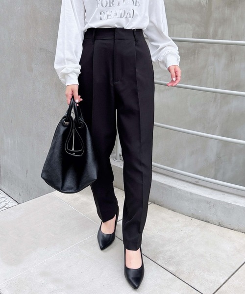 INGNI(イング)の「テーパードパンツ/A(スラックス・レディース・ブラック/ブラウン/グレー/ボルドー・S/M/L)」の2枚目の写真