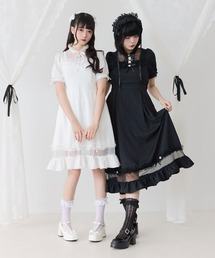 チュール切替ワンピース