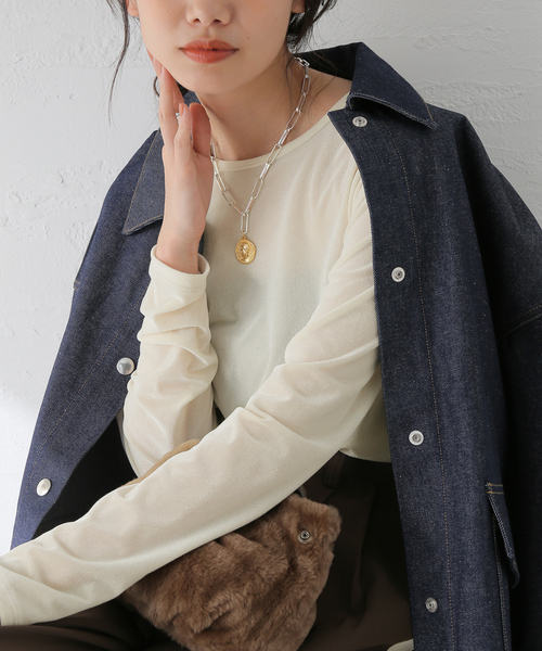 完売★ベロアプルオーバー★JOURNAL STANDARD L'ESSAGE セール】ベロアプルオーバー（Tシャツ/カットソー）｜journal