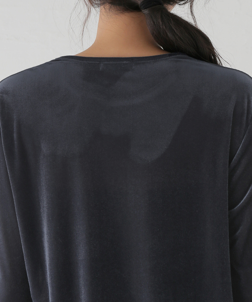 ジャーナルスタンダードレサージュ　ベロアTシャツ　ネイビー　25AW 完売品 ベロアTシャツ（Tシャツ／カットソー）｜JOURNAL STANDARD L