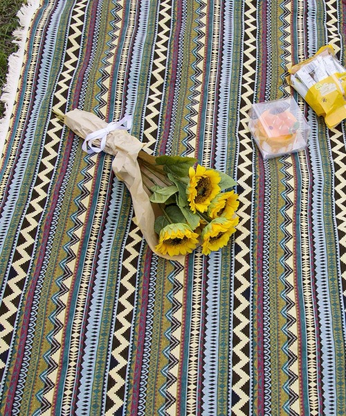 ビンテージ Golden Dawn マルチボーダー ウール ブランケット 特大 ビンテージ Golden Dawn マルチボーダー ウール ブランケット