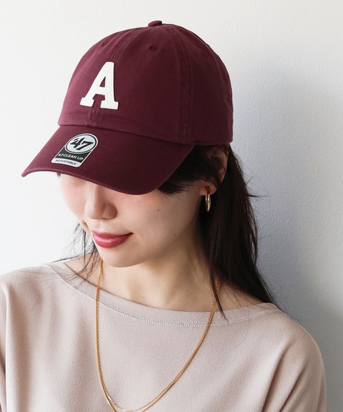 AMERICANA（アメリカーナ）の「【AMERICANA】別注-"A" ロゴワッペンCAP（キャップ・レディース・ネイビー/ダークグリーン/チャコールグレー/ワインレッド・FREE）」の4枚目の写真