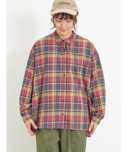 Samansa Mos2（サマンサ モスモス）の「【UV CUT】柄アソートシャツ（シャツ/ブラウス・レディース・グリーン/レッド/キナリ/ブルー/チャコールグレー・F）」の11枚目の写真