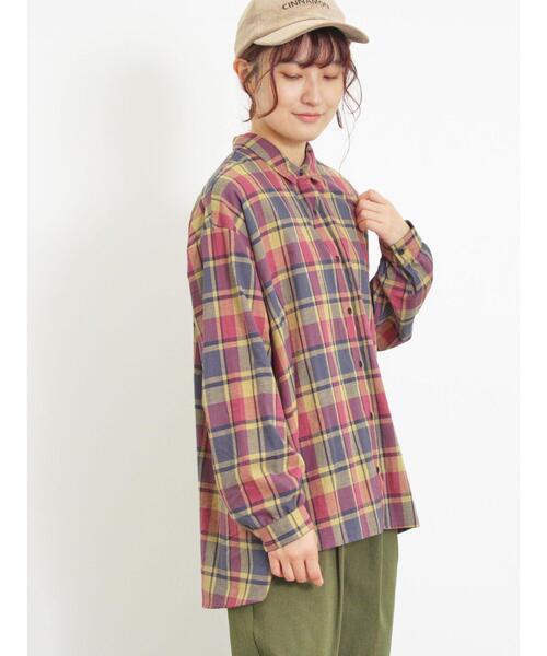 Samansa Mos2（サマンサ モスモス）の「【UV CUT】柄アソートシャツ（シャツ/ブラウス・レディース・グリーン/レッド/キナリ/ブルー/チャコールグレー・F）」の12枚目の写真