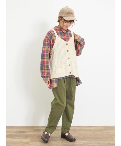 Samansa Mos2（サマンサ モスモス）の「【UV CUT】柄アソートシャツ（シャツ/ブラウス・レディース・グリーン/レッド/キナリ/ブルー/チャコールグレー・F）」の13枚目の写真