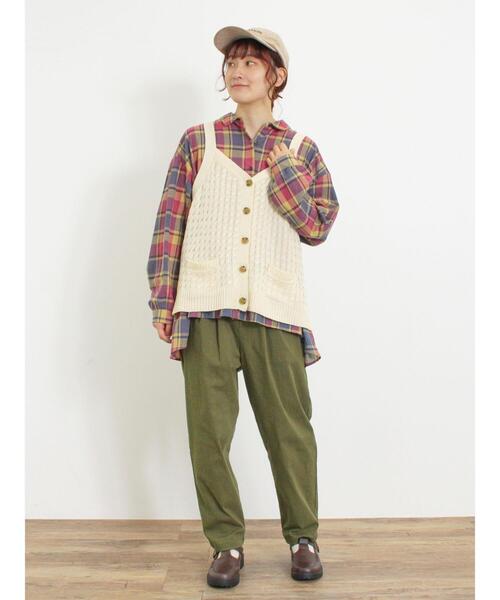 Samansa Mos2（サマンサ モスモス）の「【UV CUT】柄アソートシャツ（シャツ/ブラウス・レディース・グリーン/レッド/キナリ/ブルー/チャコールグレー・F）」の14枚目の写真