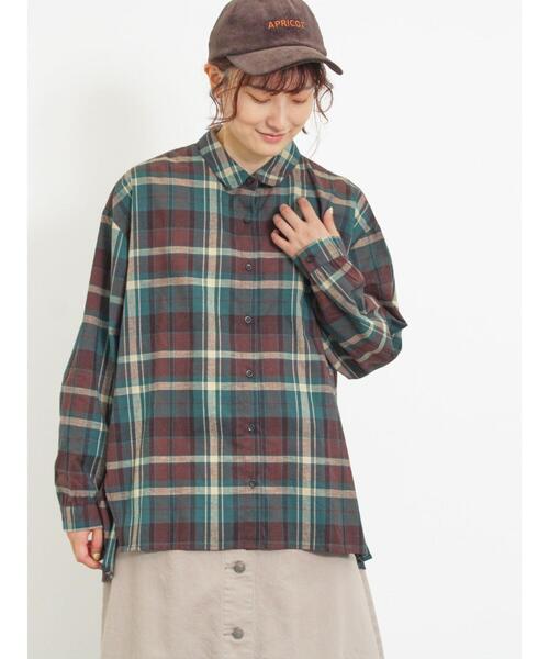 Samansa Mos2（サマンサ モスモス）の「【UV CUT】柄アソートシャツ（シャツ/ブラウス・レディース・グリーン/レッド/キナリ/ブルー/チャコールグレー・F）」の15枚目の写真