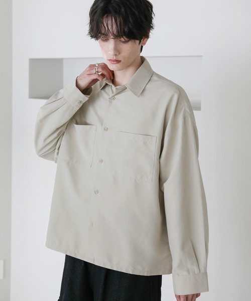 シャツ 「ZOZO限定」フェイクスエード 長袖 シャツ メンズ セールフェイクスエードショート丈長袖シャツ（シャツ&frasl;ブラウス