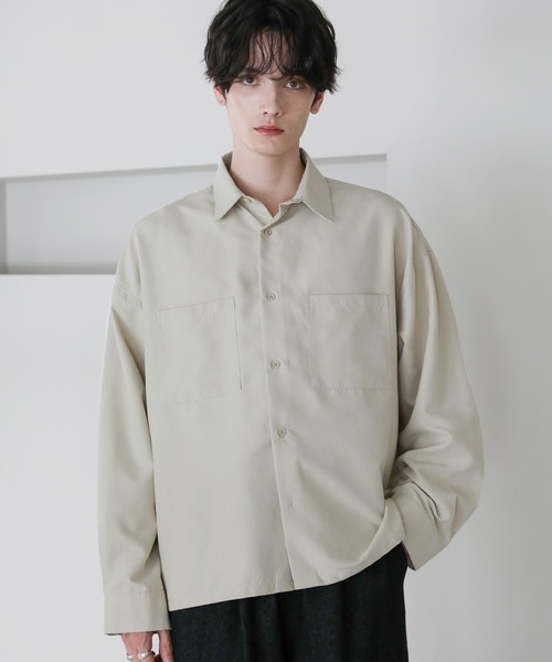 セール】フェイクスエードショート丈長袖シャツ（シャツ/ブラウス