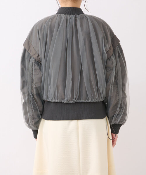 La boutique BonBon（ラブティックボンボン）の「チュールレイヤードブルゾン（ブルゾン・レディース・グレー・FREE）」の14枚目の写真