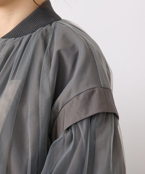 La boutique BonBon（ラブティックボンボン）の「チュールレイヤードブルゾン（ブルゾン・レディース・グレー・FREE）」の17枚目の写真