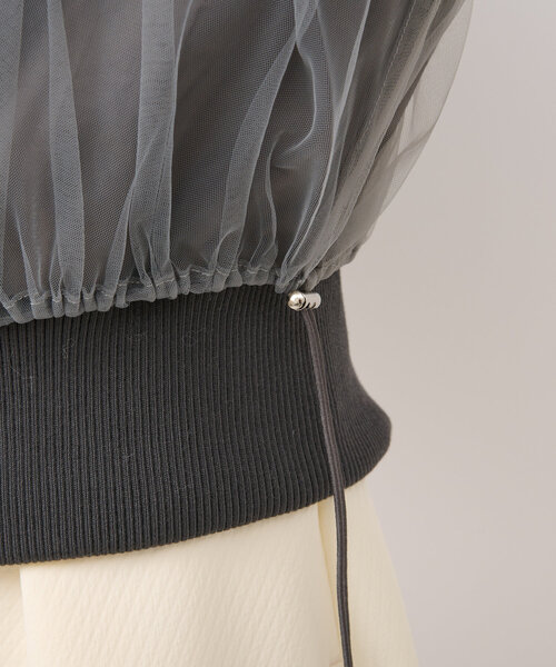 La boutique BonBon（ラブティックボンボン）の「チュールレイヤードブルゾン（ブルゾン・レディース・グレー・FREE）」の18枚目の写真