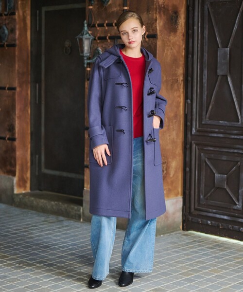 DRESSTERIOR（ドレステリア）の「【ウール混/大人カジュアル】ジロンラムメルトンダッフルコート（ダッフルコート・レディース・ダークパープル/ブラック/パープル系4・34/38/36）」の7枚目の写真