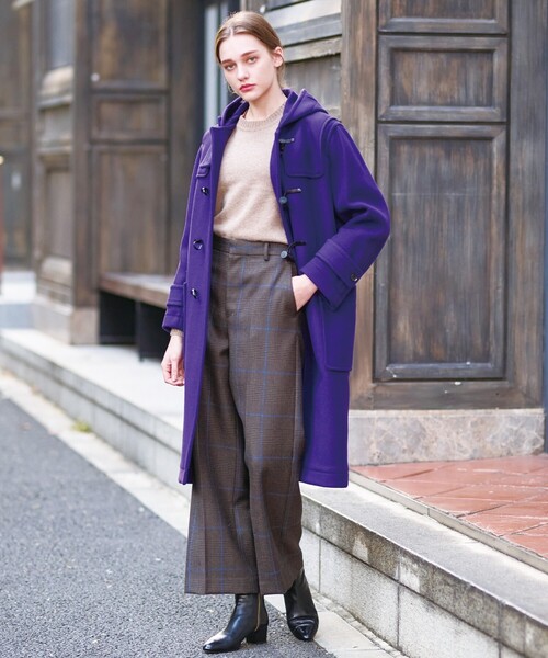 DRESSTERIOR（ドレステリア）の「【ウール混/大人カジュアル】ジロンラムメルトンダッフルコート（ダッフルコート・レディース・ダークパープル/ブラック/パープル系4・34/38/36）」の8枚目の写真