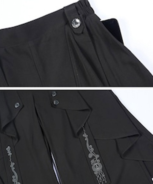 A‘gem 9(エージェムナイン)の「A'GEM/9 × .kom 『古怪舎/グガイシャ』 デザインガウチョパンツ(スラックス・レディース・ブラック・L)」の8枚目の写真