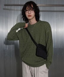 [UNISEX][4color]ケーブルハンドウォーマーラウンドニット